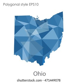 Ohio state map in geometric polygonal style.Abstract gems triangle,modern design background. Vector illustration EPS10