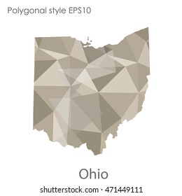 Ohio state map in geometric polygonal style.Abstract gems triangle,modern design background. Vector illustration EPS10