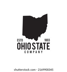 Ohio state map outline vector logo design