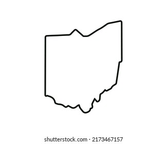 Ohio state map. US state map. Ohio outline symbol. Vector illustration