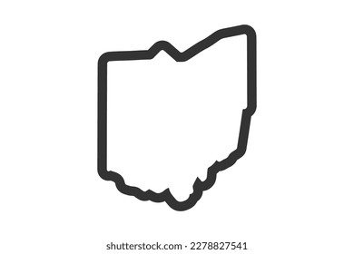 Mapa del estado de Ohio. Mapa estatal de EE. Símbolo del contorno de Ohio. Ilustración del vector