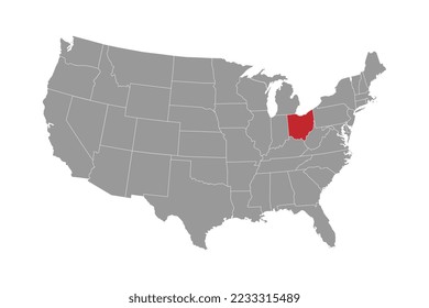 Ohio state map. Vector illustration.