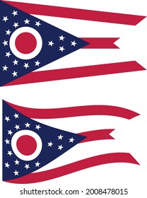 Ohio state national flag. Ohio flag on white background. Ohio State sign. flat style.