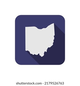 Ohio state square map with long shadow