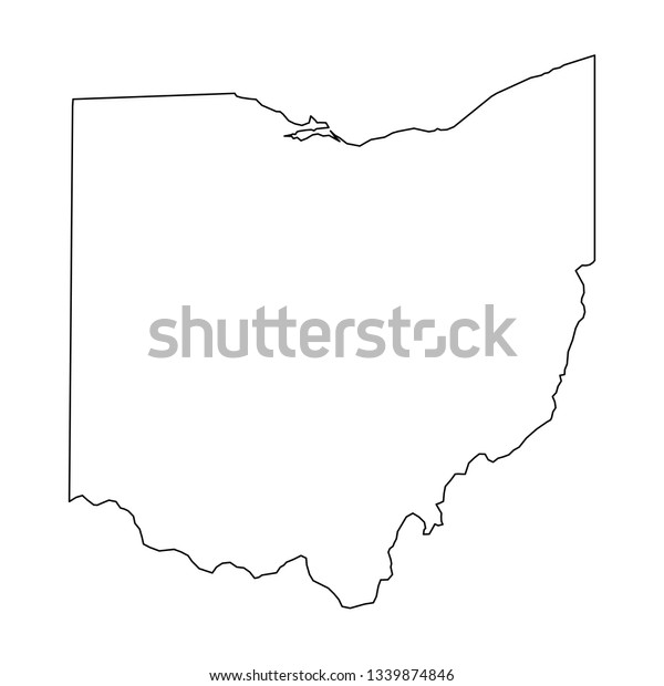 Ohio State Usa Solid Black Outline Stock Vector Royalty Free