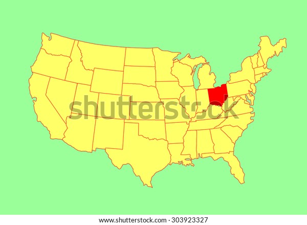 Ohio State Usa Vector Map Isolated Stock Vector Royalty Free