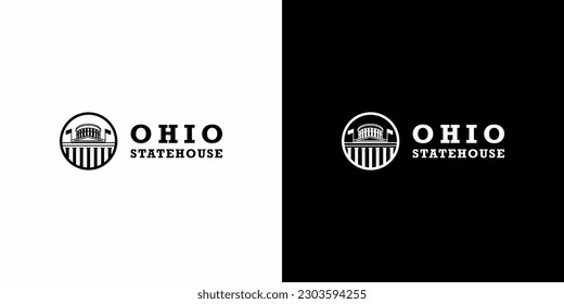 Ohio Statehouse Logo design, simple, easy to use. vector EPS 10.