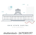 Ohio Statehouse - State Capitol in Columbus - Stock Illustration as EPS 10 File