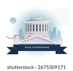 Ohio Statehouse - State Capitol in Columbus - Stock Illustration as EPS 10 File