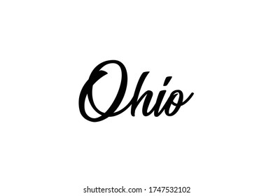 Ohio, text design. Vector calligraphy. Typography poster. Usable as background