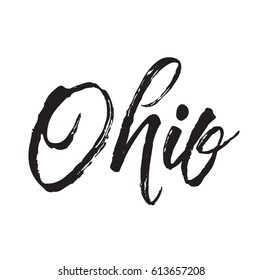 ohio, text design. Vector calligraphy. Typography poster. Usable as background.