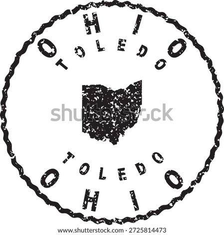 Ohio Toledo Round Seal Map Design