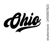 Ohio typography design with map vector. Editable college t-shirt design printable text effect vector
