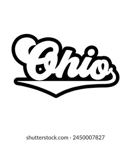 Diseño de tipografía de Ohio con Vector de mapa. Diseño de camiseta universitaria editable Vector de efecto de texto imprimible
