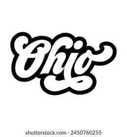 Ohio typography design with map vector. Editable college t-shirt design printable text effect vector
