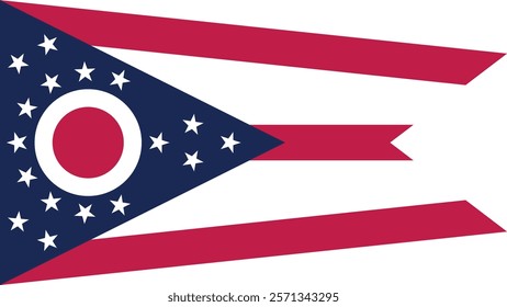 Ohio US State Flag Vector Illustration