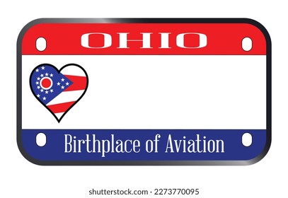 Ohio USA motorcycle license plate over a white background