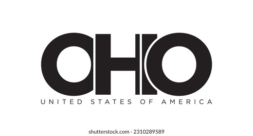 Ohio, USA typography slogan design. America logo with graphic city lettering for print and web products.