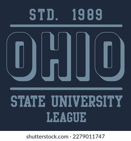 OHIO vintage collage university Artwork for tshirt, poster or book cover