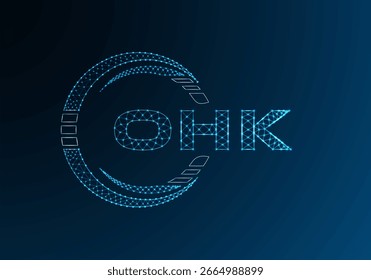 Diseño de Vector de logotipo de letra de polietileno baja OHK. Diseño de logotipo de poliéster inferior OHK. Logotipo de poliéster bajo.