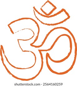 Ohm Hinduism symbol line art for creatives