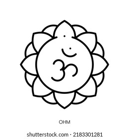 icono ohm. Signo de estilo lineal aislado en fondo blanco. Ilustración del vector
