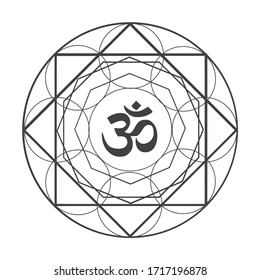 Ohm icon vector isolate Geometric lines 
