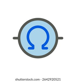 ohm simple flat icon illustration