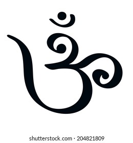 Ohm symbol. Hindu spiritual symbol.