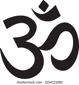 ohm symbol isolated on white background, Indian spiritual sign ohm vector.