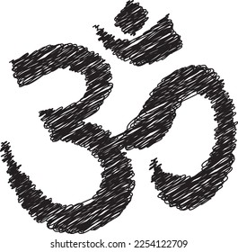 ohm vector symbol isolated on white background, Indian spiritual sign ohm vector.