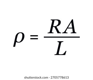Lei de Ohm Fórmula de Comprimento no fundo branco. Educação. Ciência. Escola. Ilustração vetorial.