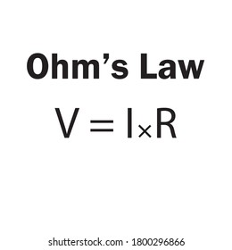 ohm's law on white background
