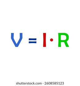 ohm's law on white background