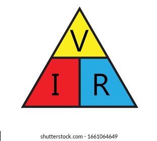 el triángulo legal de Ohm sobre el fondo blanco