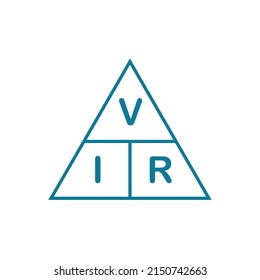 Ohm's law triangle. Voltage, current and resistance triangle formula vector illustration isolated on white background