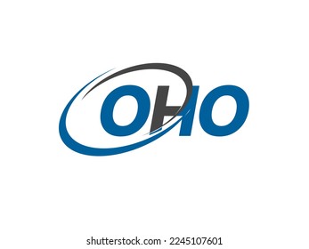 Letra OHO diseño creativo elegante del logo de swoosh