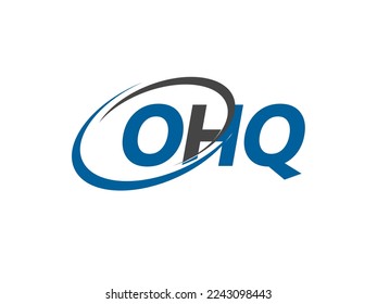 OHQ letter creative modern elegant swoosh logo design