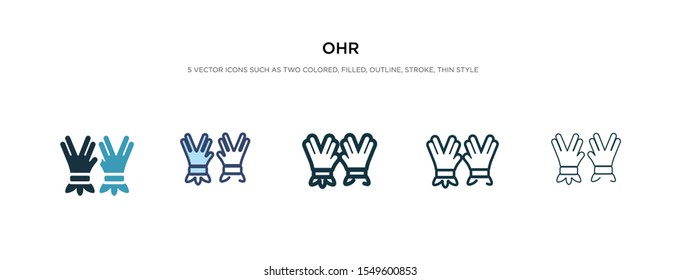 ohr icon in different style vector illustration. two colored and black ohr vector icons designed in filled, outline, line and stroke style can be used for web, mobile, ui