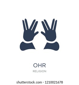 Ohr icon. Trendy flat vector Ohr icon on white background from Religion collection, vector illustration can be use for web and mobile, eps10