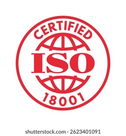 ohsas 18001 occupational health and safety management system certified, vector illustration isolated on white background