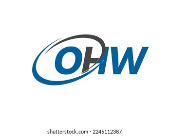 Letra OHW diseño creativo elegante del logo de swoosh