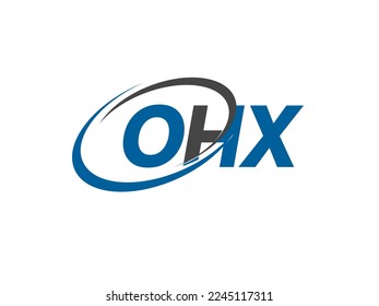 Letra OHX creativo diseño elegante del logo de swoosh