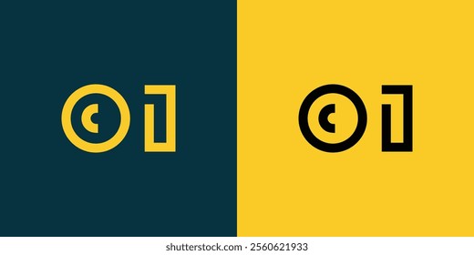OI abstract minimalist letters Logo Monogram. It is a minimalist logo, this logo is made by combining two letters
