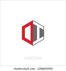 OI / DI Logo Initial Monogram Negative Space Design Template With Orange and Grey Color - Vector EPS 10
