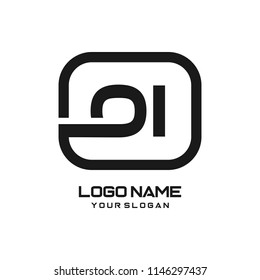 OI initial box letter logo template vector