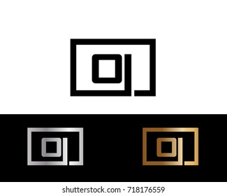 OI initial box shape Logo designs template
