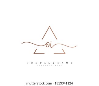 OI initial handwriting logo template vector