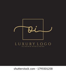 OI Initial handwriting logo template vector