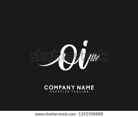 OI Initial Handwriting Logo Template Vector